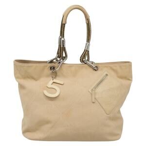 Chanel Canvas CC Logo Tote Beige